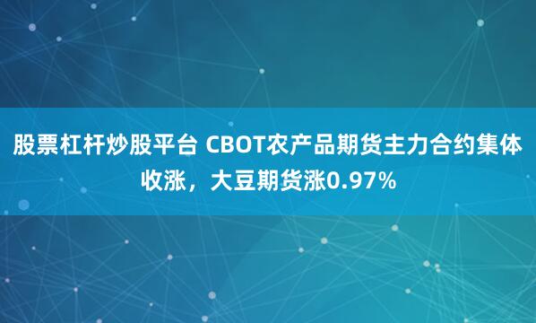 股票杠杆炒股平台 CBOT农产品期货主力合约集体收涨，大豆期货涨0.97%