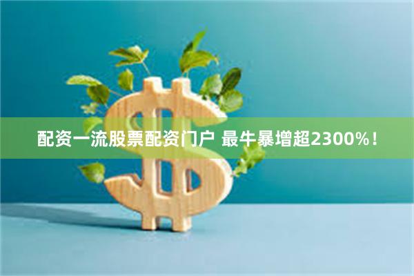 配资一流股票配资门户 最牛暴增超2300%！
