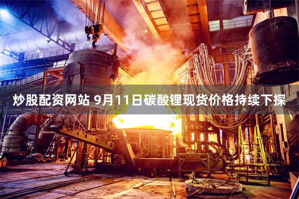 炒股配资网站 9月11日碳酸锂现货价格持续下探
